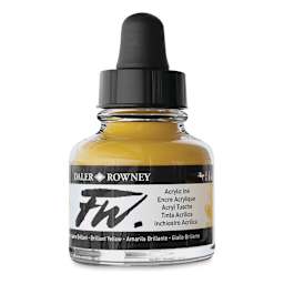 Daler-Rowney FW Acrylic Water-Resistant Artists Ink - 1 oz, Brilliant Yellow side