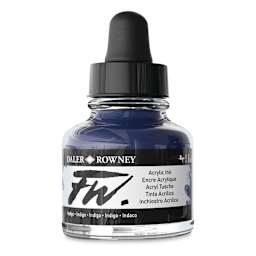 Daler-Rowney FW Acrylic Water-Resistant Artists Ink - 1 oz, Indigo side