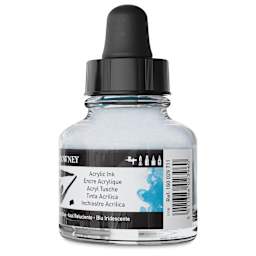 Daler-Rowney FW Acrylic Water-Resistant Artists Ink - 1 oz, Shimmering Blue back