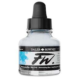 Daler-Rowney FW Acrylic Water-Resistant Artists Ink - 1 oz, Shimmering Blue