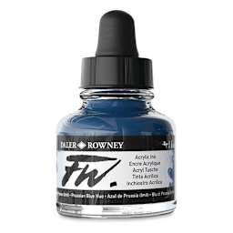 Daler-Rowney FW Acrylic Water-Resistant Artists Ink - 1 oz, Prussian Blue side