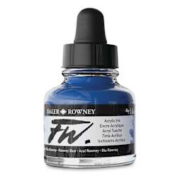 Daler-Rowney FW Acrylic Water-Resistant Artists Ink - 1 oz, Rowney Blue side
