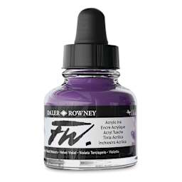 Daler-Rowney FW Acrylic Water-Resistant Artists Ink - 1 oz, Velvet Violet side