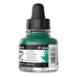 Daler-Rowney FW Acrylic Water-Resistant Artists Ink - 1 oz, Dark Green back