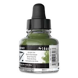Daler-Rowney FW Acrylic Water-Resistant Artists Ink - 1 oz, Olive Green back