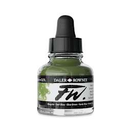 Daler-Rowney FW Acrylic Water-Resistant Artists Ink - 1 oz, Olive Green