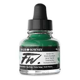 Daler-Rowney FW Acrylic Water-Resistant Artists Ink - 1 oz, Sap Green side