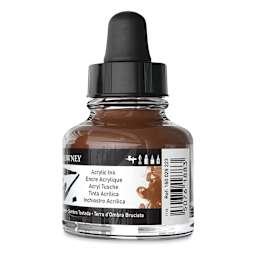 Daler-Rowney FW Acrylic Water-Resistant Artists Ink - 1 oz, Burnt Umber back