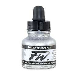 Daler-Rowney FW Acrylic Water-Resistant Artists Ink - 1 oz, Silver