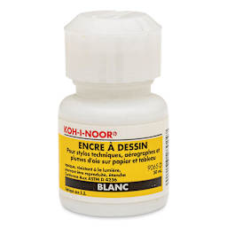 Koh-I-Noor Water-Resistant Drawing Ink - 1 oz, Opaque White back