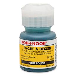 Koh-I-Noor Water-Resistant Drawing Ink - 1 oz, Deep Green back