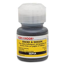 Koh-I-Noor Water-Resistant Drawing Ink - 1 oz, Sepia back