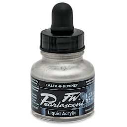 Daler-Rowney FW Acrylic Pearlescent Liquid Acrylic Artist's Ink - 1 oz, Silver Pearl