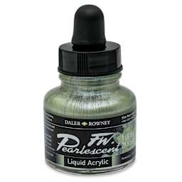 Daler-Rowney FW Acrylic Pearlescent Liquid Acrylic Artist's Ink - 1 oz, Silver Moss
