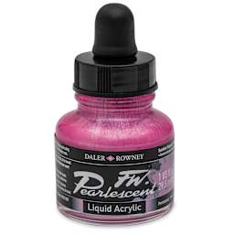 Daler-Rowney FW Acrylic Pearlescent Liquid Acrylic Artist's Ink - 1 oz, Sundown Magenta