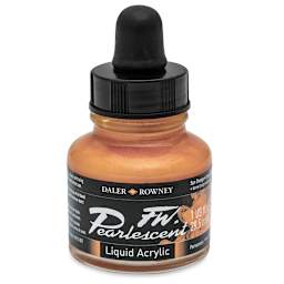 Daler-Rowney FW Acrylic Pearlescent Liquid Acrylic Artist's Ink - 1 oz, Sun Orange