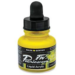 Daler-Rowney FW Acrylic Pearlescent Liquid Acrylic Artist's Ink - 1 oz, Hot Cool Yellow