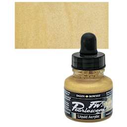 Daler-Rowney FW Acrylic Pearlescent Liquid Acrylic Artist's Ink - 1 oz, Bell Bronze and swatch