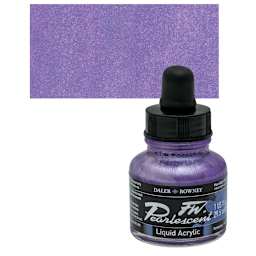 Daler-Rowney FW Acrylic Pearlescent Liquid Acrylic Artist's Ink - 1 oz, Moon Violet and swatch