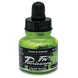 Daler-Rowney FW Acrylic Pearlescent Liquid Acrylic Artist's Ink - 1 oz, Macaw Green