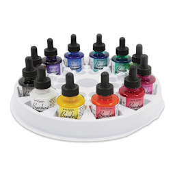 Dr. Ph. Martin's Bombay India Ink Set - 1 oz, Round Set, Set of 12 with bottles standing up