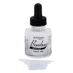Dr. Ph. Martin's Bombay India Ink - 1 oz, White bottle with swatch