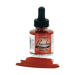 Dr. Ph. Martin's Bombay India Ink - 1 oz, Terra Cotta bottle with swatch