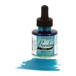Dr. Ph. Martin's Bombay India Ink - 1 oz, Teal bottle with swatch