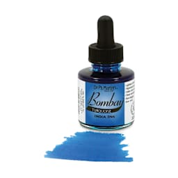 Dr. Ph. Martin's Bombay India Ink - 1 oz, Turquoise bottle with swatch