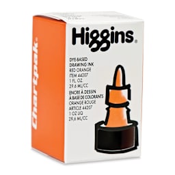 Higgins Dye-Based Drawing Ink - 1 oz, Red Orange, Non-Waterproof, Dye-Based Ink
