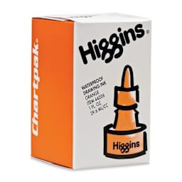 Higgins Dye-Based Drawing Ink - 1 oz, Orange, Non-Waterproof, Dye-Based Ink