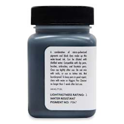 Higgins Eternal Ink - Black, 2.5 oz, side view of bottle