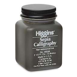 Higgins Calligraphy Ink - Angled view of 2.5 oz bottle of Non-Waterproof Calligraphy Ink 