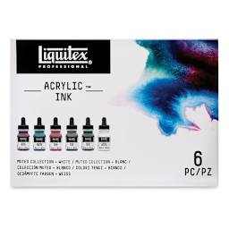 Liquitex Professional Acrylic Inks - Muted Colors, Set of 6 (front of package)