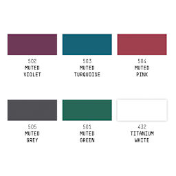 Liquitex Professional Acrylic Inks - Muted Colors, Set of 6 (sample of colors)