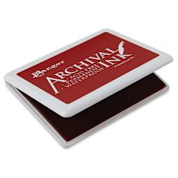Ranger Archival Ink Pad - Jumbo, Vermillion (hinged lid open)