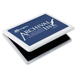 Ranger Archival Ink Pad - Jumbo, Cobalt (hinged lid open)