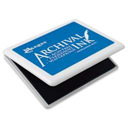 Ranger Archival Ink Pad - Jumbo, Manganese Blue (hinged lid open)