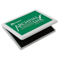 Ranger Archival Ink Pad - Jumbo, Emerald Green (hinged lid open)