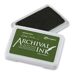 Ranger Archival Ink Pad - Fern Green (with lid removed)