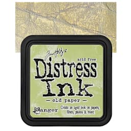Ranger Distress Ink Pad - Old Paper pad and swatch