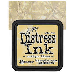 Ranger Distress Ink Pad - Antique Linen pad and swatch