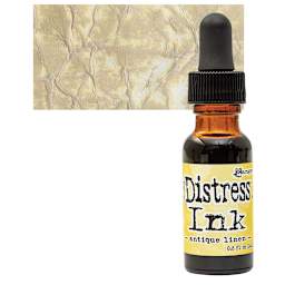 Ranger Distress Ink Pad Re-Inker - Antique Linen bottle and swatch