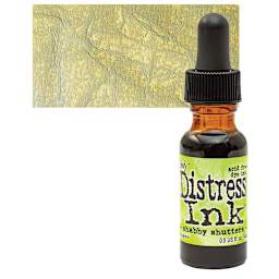 Ranger Distress Ink Pad Re-Inker - Shabby Shutters bottle and swatch