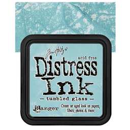 Ranger Distress Ink Pad - Tumbled Glass pad and swatch