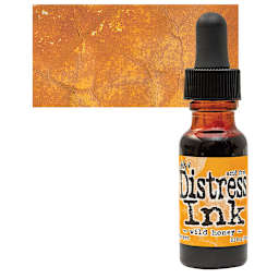 Ranger Distress Ink Pad Re-Inker - Wild Honey bottle and swatch