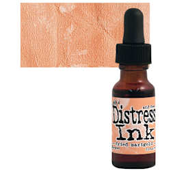 Ranger Distress Ink Pad Re-Inker - Dried Marigold bottle and swatch