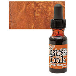 Ranger Distress Ink Pad Re-Inker - Rusty Hinge bottle and swatch