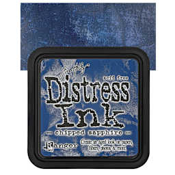 Ranger Distress Ink Pad - Chipped Sapphire pad and swatch
