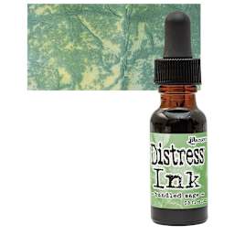 Ranger Distress Ink Pad Re-Inker - Bundled Sage bottle and swatch
